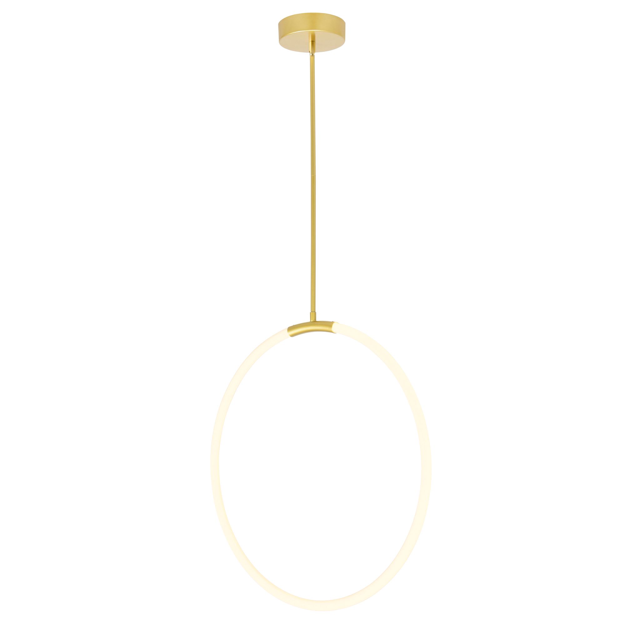 Image 2 Hoops Integrated LED 24in Satin Gold Chandelier more views