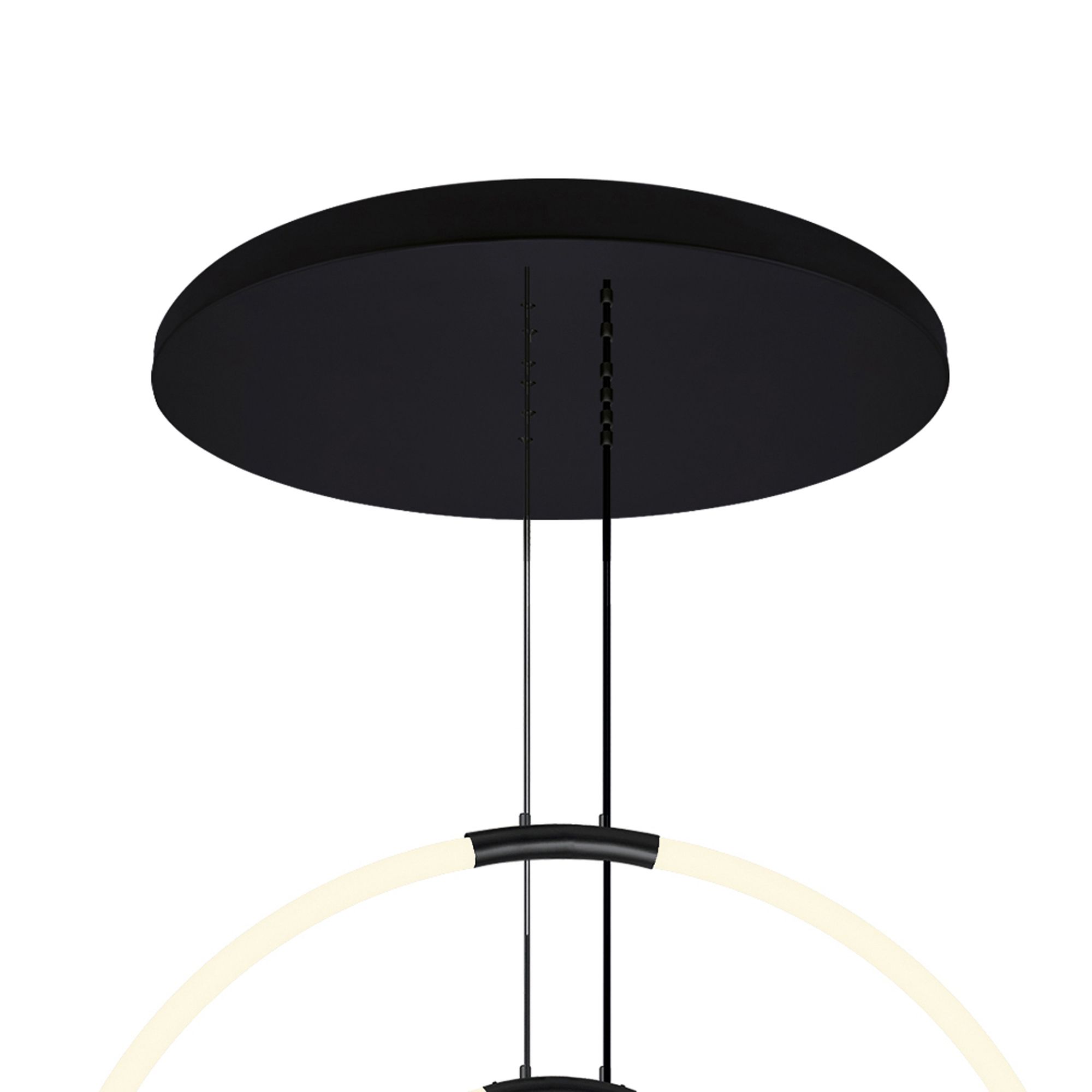 Image 4 Hoops Integrated LED 35in 6 Ring Black Chandelier more views