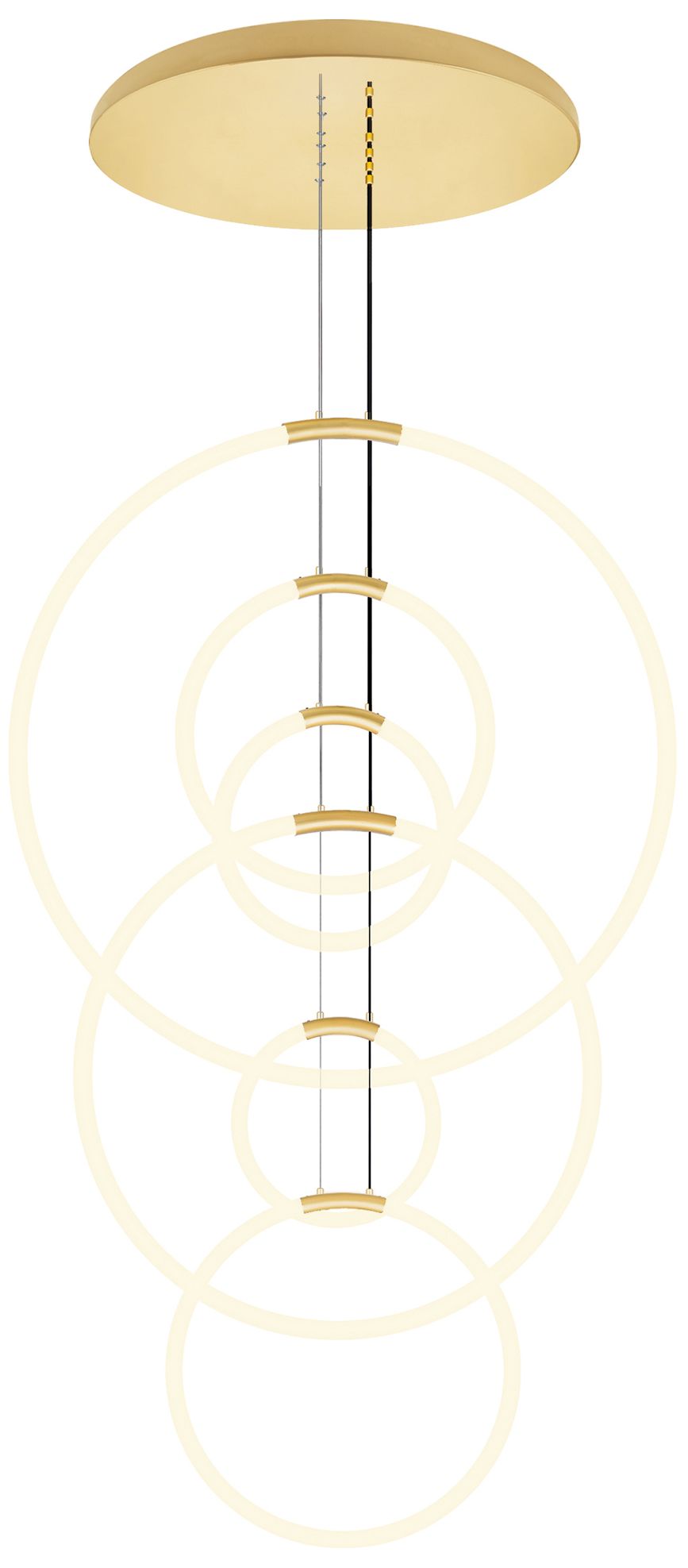Hoops Integrated LED 35in 6 Ring Satin Gold Chandelier
