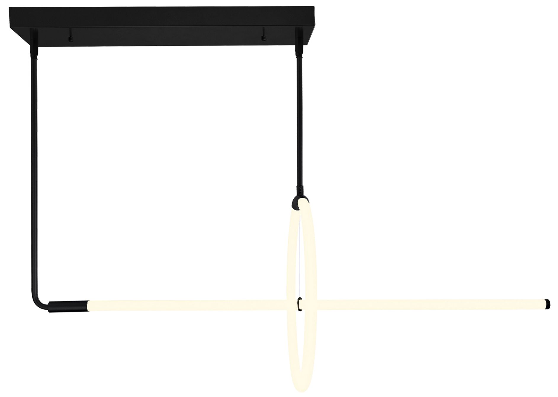 Hoops Integrated LED Geometric Black Chandelier
