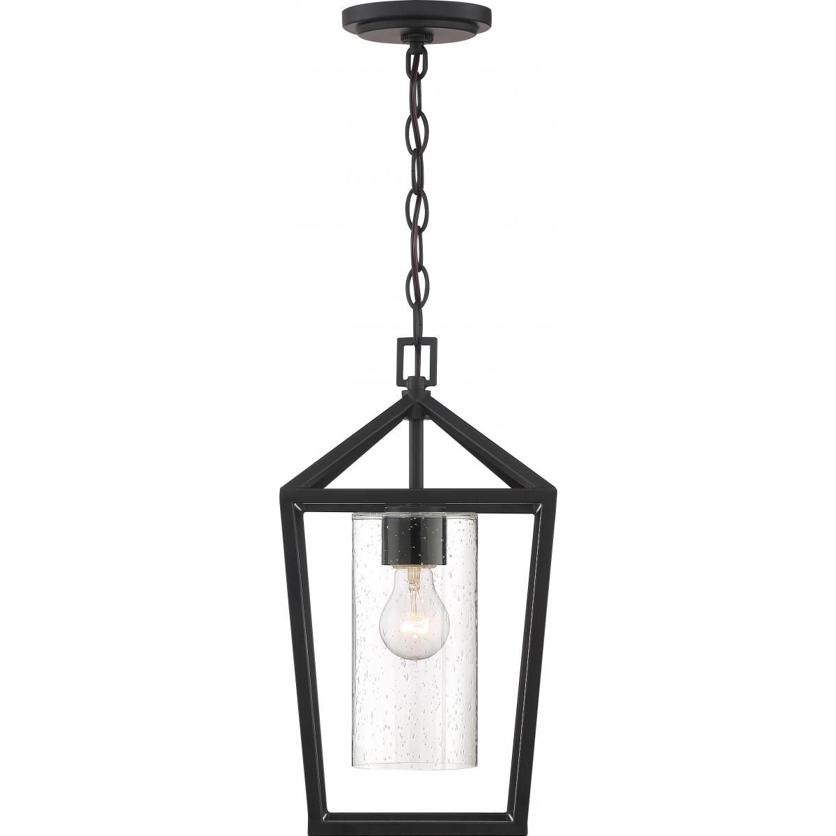 Image 4 Hopewell; 1 Light; Hanging Lantern; Matte Black Finish w Clear Seeded Glass more views