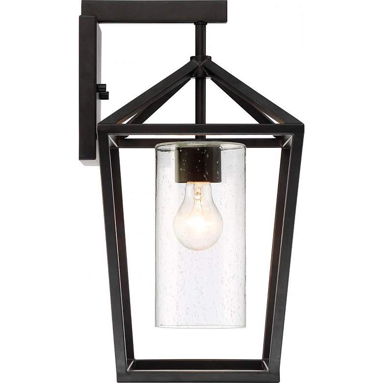 Image 2 Hopewell; 1 Light; Large Lantern; Matte Black Finish w Clear Seeded Glass more views