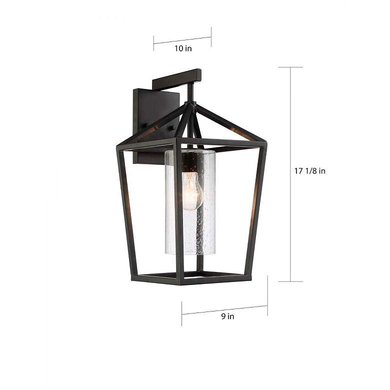 Image 4 Hopewell; 1 Light; Large Lantern; Matte Black Finish w Clear Seeded Glass more views