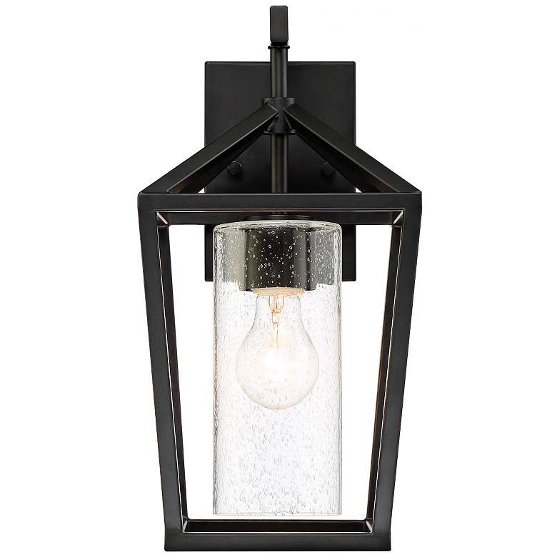 Image 3 Hopewell; 1 Light; Medium Lantern; Matte Black Finish w Clear Seeded Glass more views