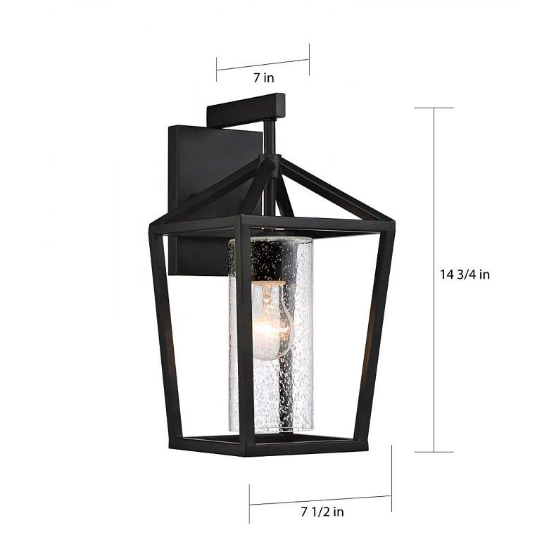 Image 5 Hopewell; 1 Light; Medium Lantern; Matte Black Finish w Clear Seeded Glass more views