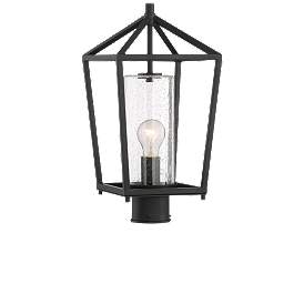 Image1 of Hopewell; 1 Light; Post Lantern; Matte Black Finish with Clear Seeded Glass
