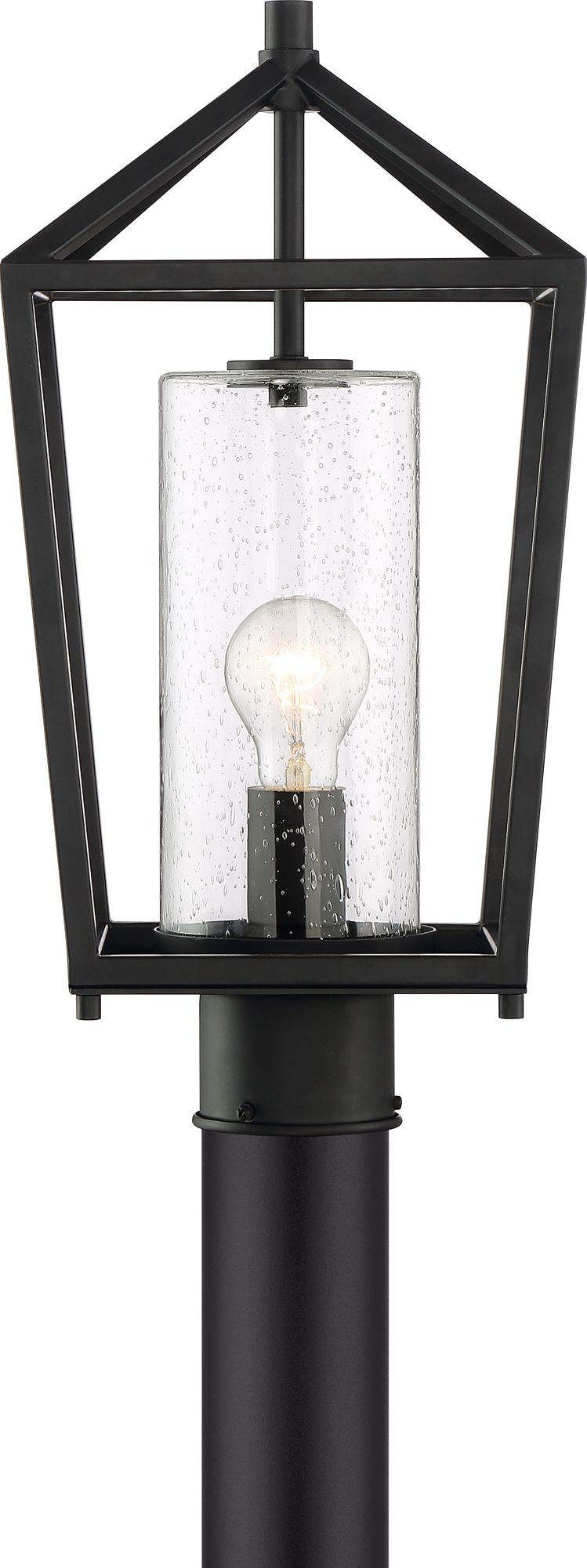 Image 5 Hopewell; 1 Light; Post Lantern; Matte Black Finish with Clear Seeded Glass more views