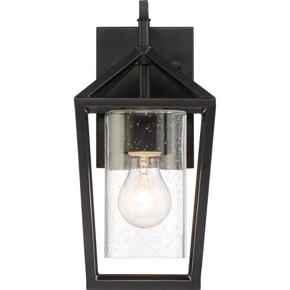 Image 2 Hopewell; 1 Light; Small Lantern; Matte Black Finish w Clear Seeded Glass more views