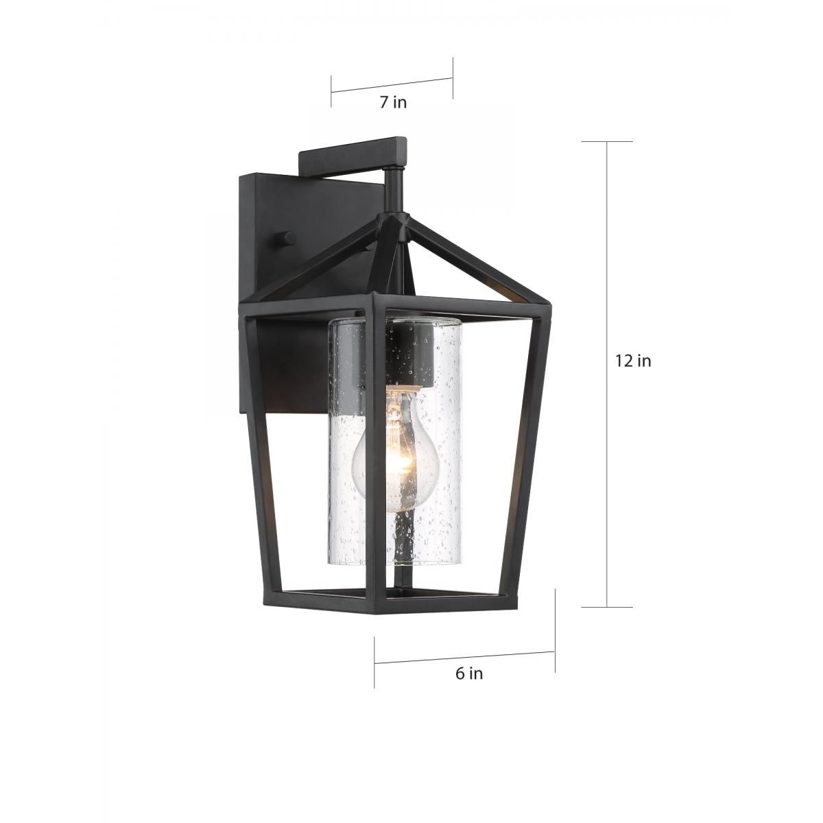 Image 4 Hopewell; 1 Light; Small Lantern; Matte Black Finish w Clear Seeded Glass more views