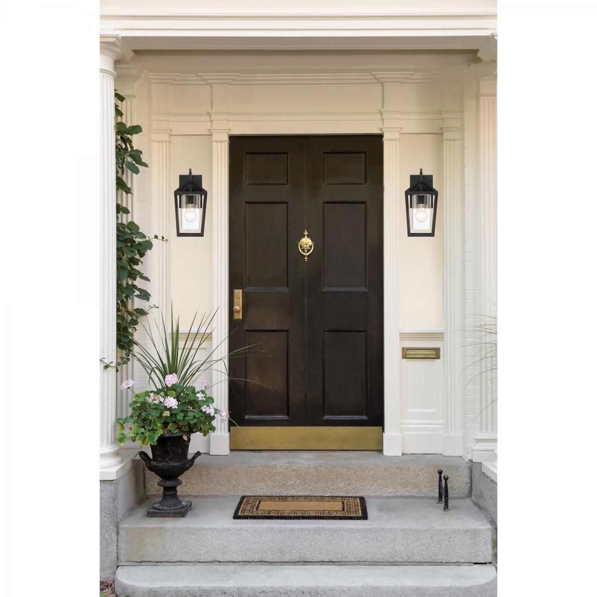 Image 5 Hopewell; 1 Light; Small Lantern; Matte Black Finish w Clear Seeded Glass more views