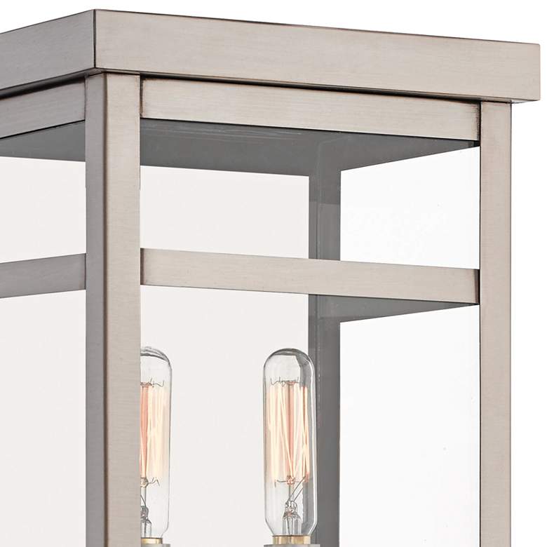 Image 2 Hopewell 12 3/4"H Brushed Nickel 2-Light Outdoor Wall Light more views