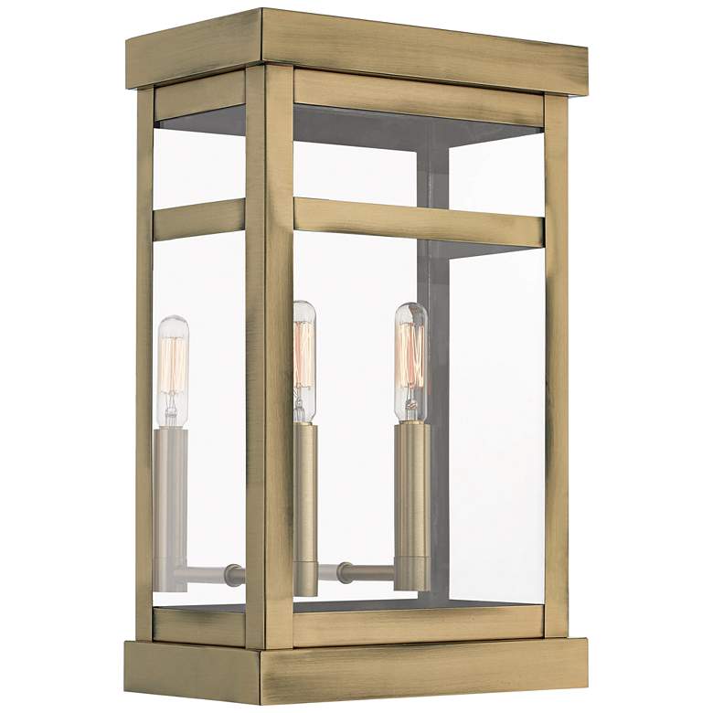 Image 1 Hopewell 15" High Antique Brass 2-Light Outdoor Wall Light
