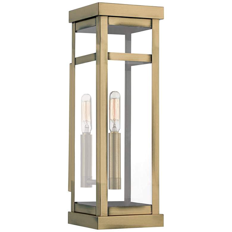 Image 1 Hopewell 15" High Antique Brass Outdoor Wall Light