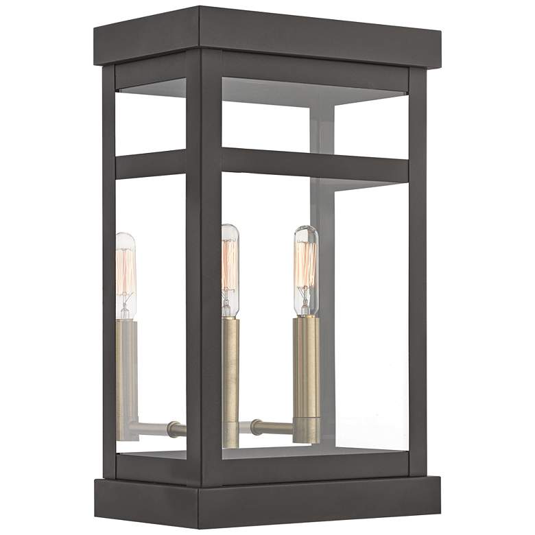 Image 1 Hopewell 15" High Bronze 2-Light Outdoor Wall Light
