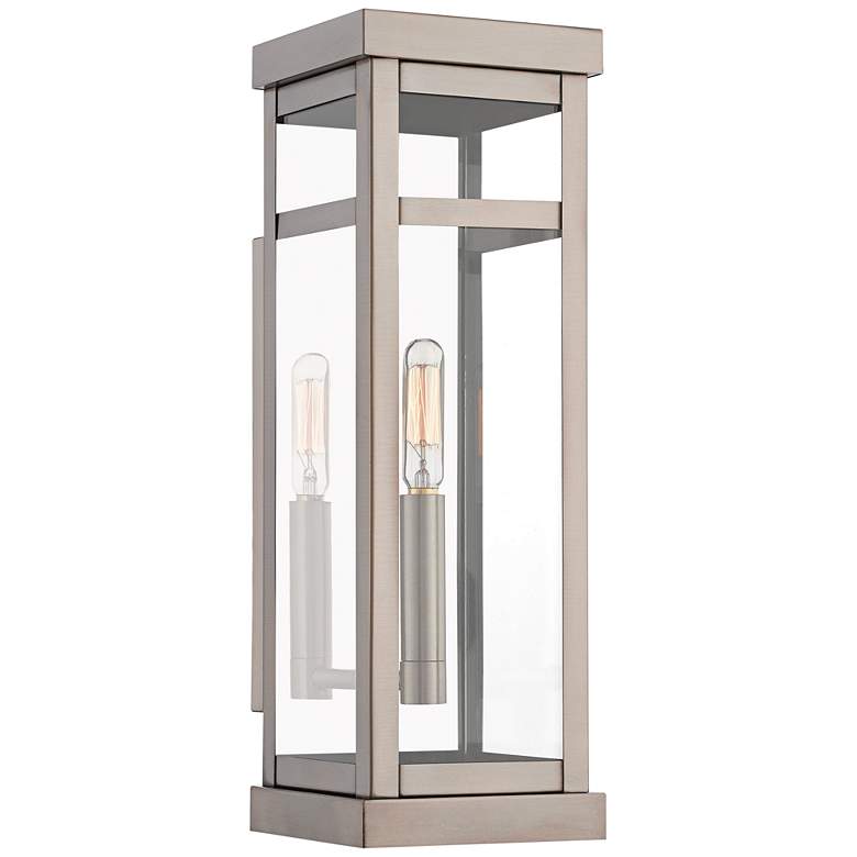 Image 1 Hopewell 15 inch High Brushed Nickel Outdoor Wall Light