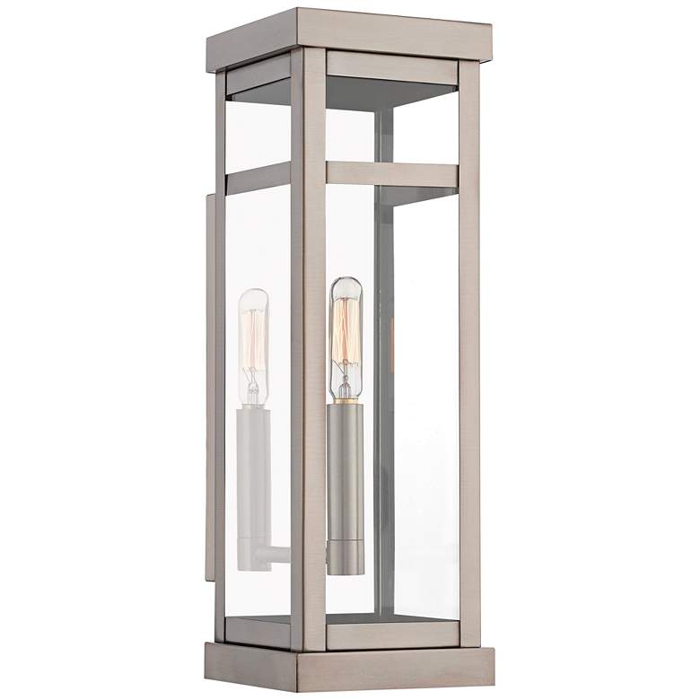 Image 1 Hopewell 15" High Brushed Nickel Outdoor Wall Light