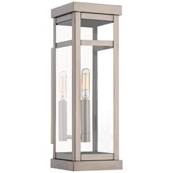 Hopewell 15&quot; High Brushed Nickel Outdoor Wall Light