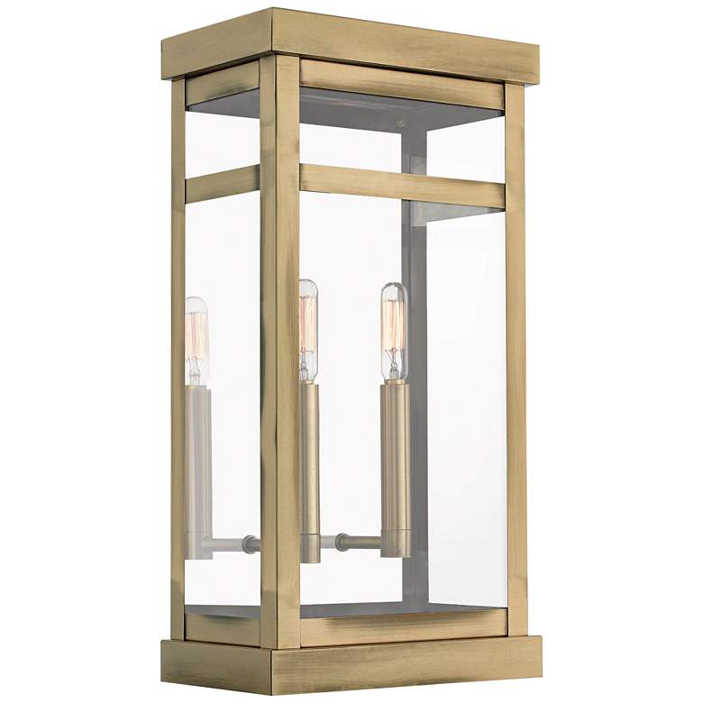 Image 1 Hopewell 18" High Antique Brass 2-Light Outdoor Wall Light