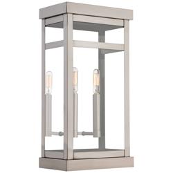 Hopewell 18&quot; High Brushed Nickel 2-Light Outdoor Wall Light
