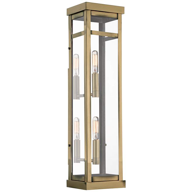 Image 1 Hopewell 22" High Antique Brass Outdoor Wall Light