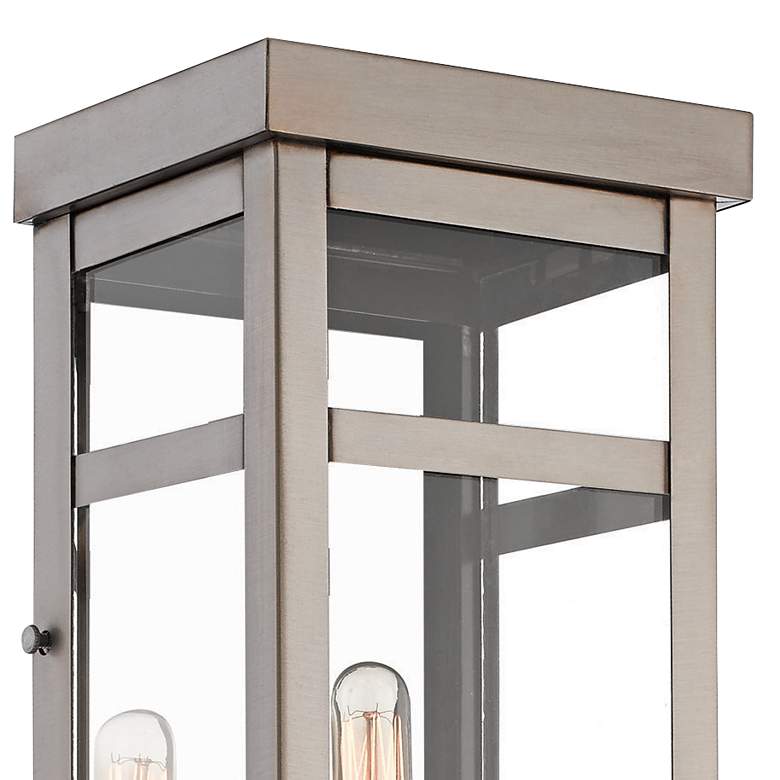 Image 2 Hopewell 22 inch High Brushed Nickel 2-Light Outdoor Wall Light more views