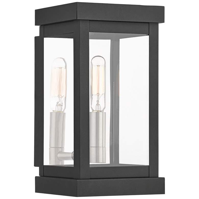 Image 1 Hopewell 9" High Black Outdoor Wall Light