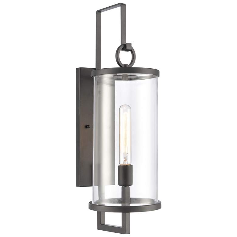 Image 1 Hopkins 24 inch High 1-Light Outdoor Sconce - Charcoal Black