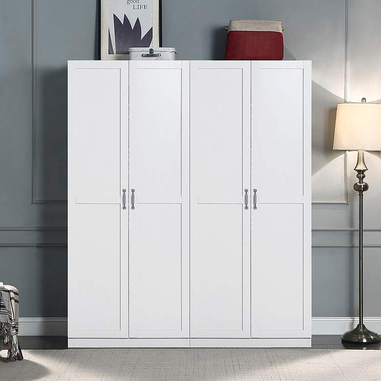 Image 1 Hopkins 29 1/2" Wide White 7-Drawer Storage Closets Set of 2