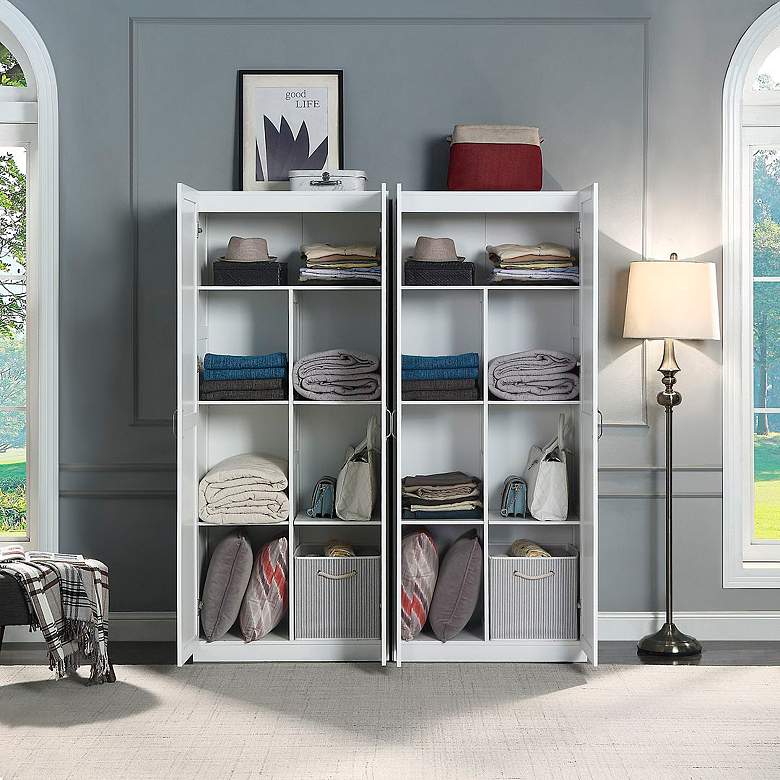 Image 5 Hopkins 29 1/2" Wide White 7-Drawer Storage Closets Set of 2 more views