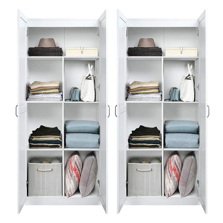 Image 6 Hopkins 29 1/2" Wide White 7-Drawer Storage Closets Set of 2 more views