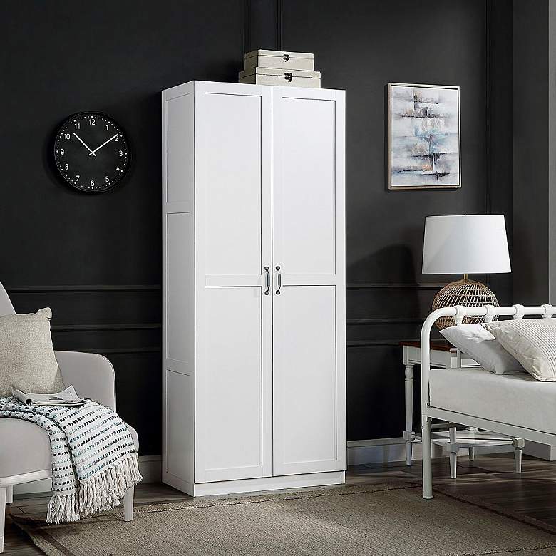 Image 3 Hopkins 29 1/2" Wide White Wood 7-Drawer Storage Closet more views