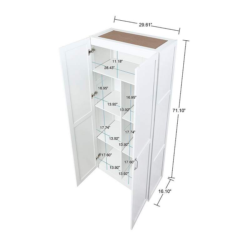 Image 4 Hopkins 29 1/2" Wide White Wood 7-Drawer Storage Closet more views