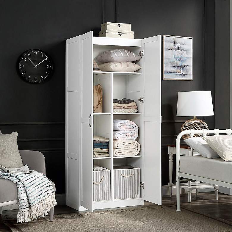 Image 5 Hopkins 29 1/2" Wide White Wood 7-Drawer Storage Closet more views