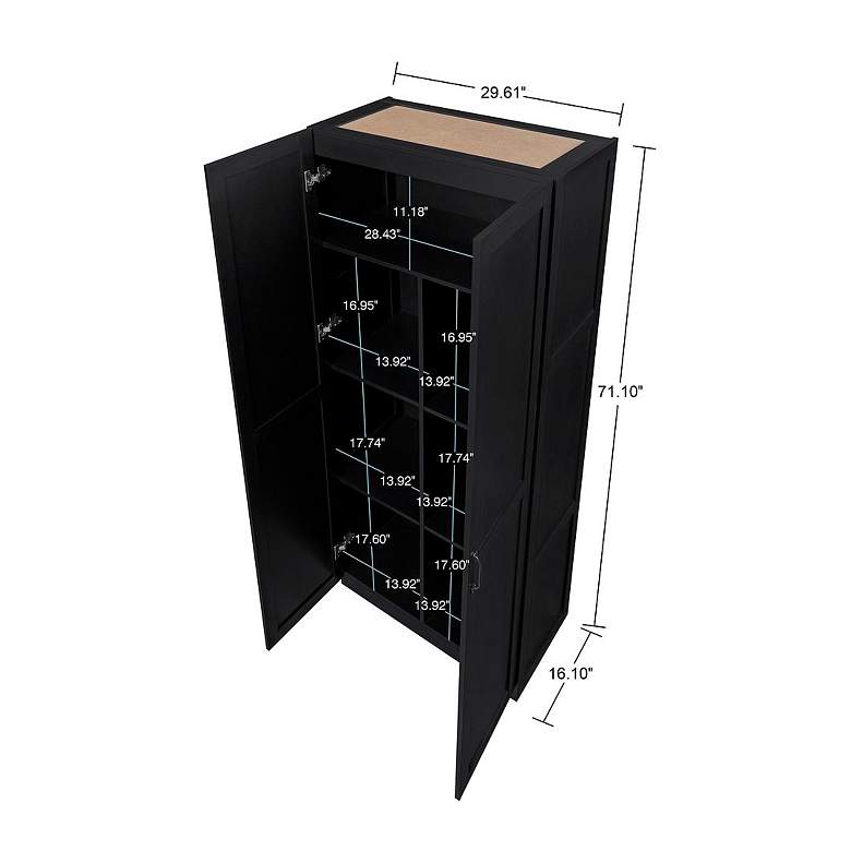 Image 3 Hopkins Modern Freestanding Storage Closet with 7 Shelves in Black more views