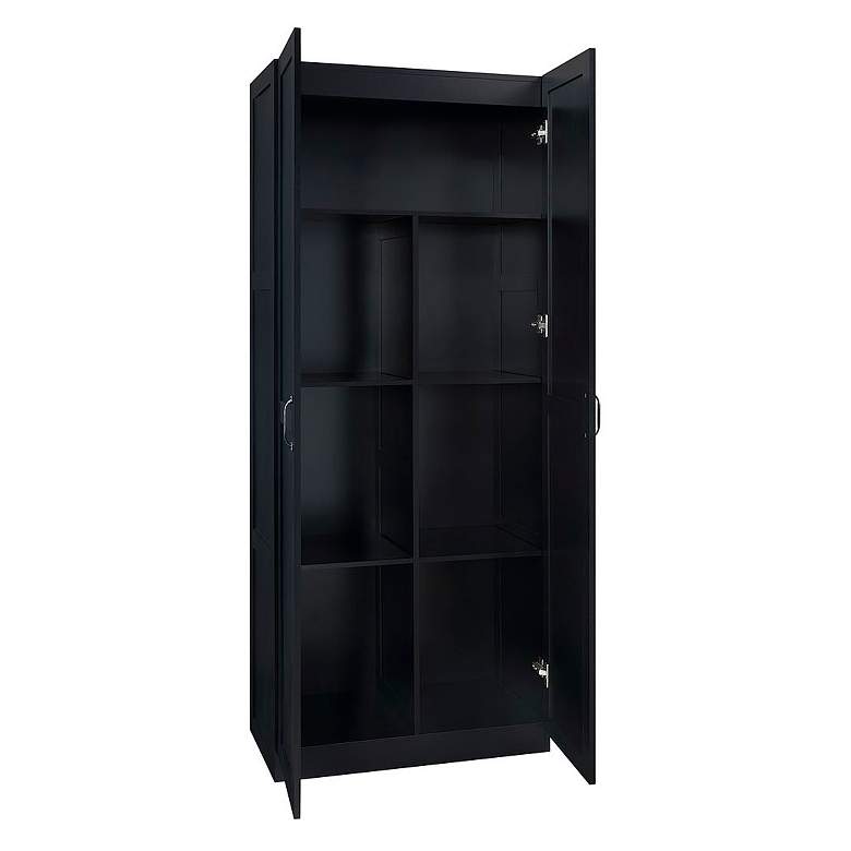 Image 6 Hopkins Modern Freestanding Storage Closet with 7 Shelves in Black more views