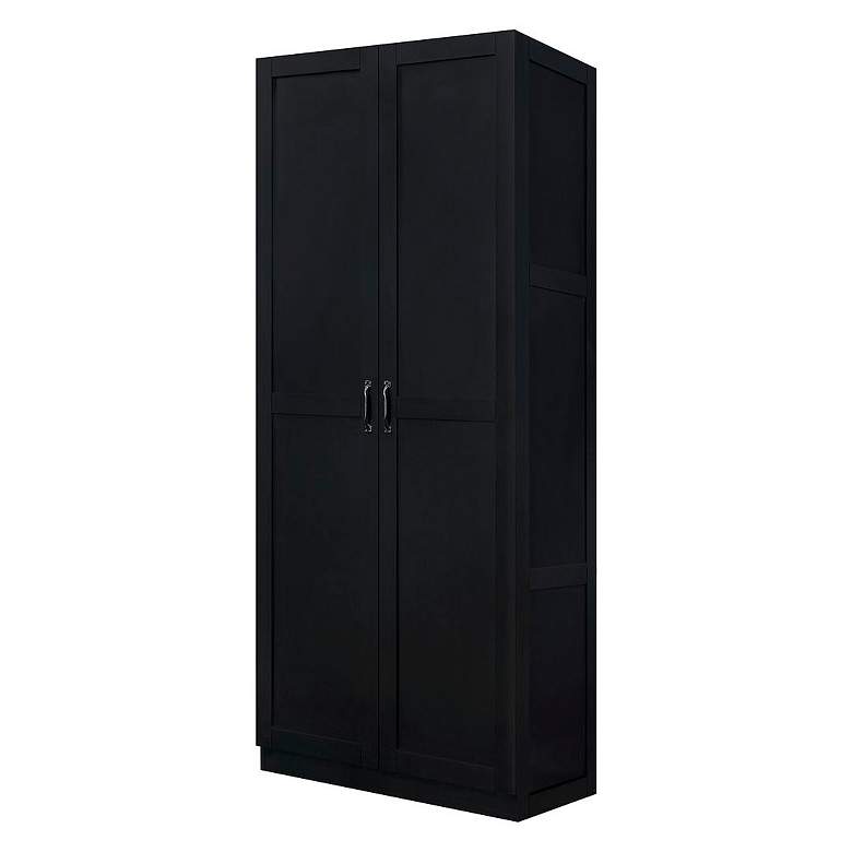 Image 7 Hopkins Modern Freestanding Storage Closet with 7 Shelves in Black more views