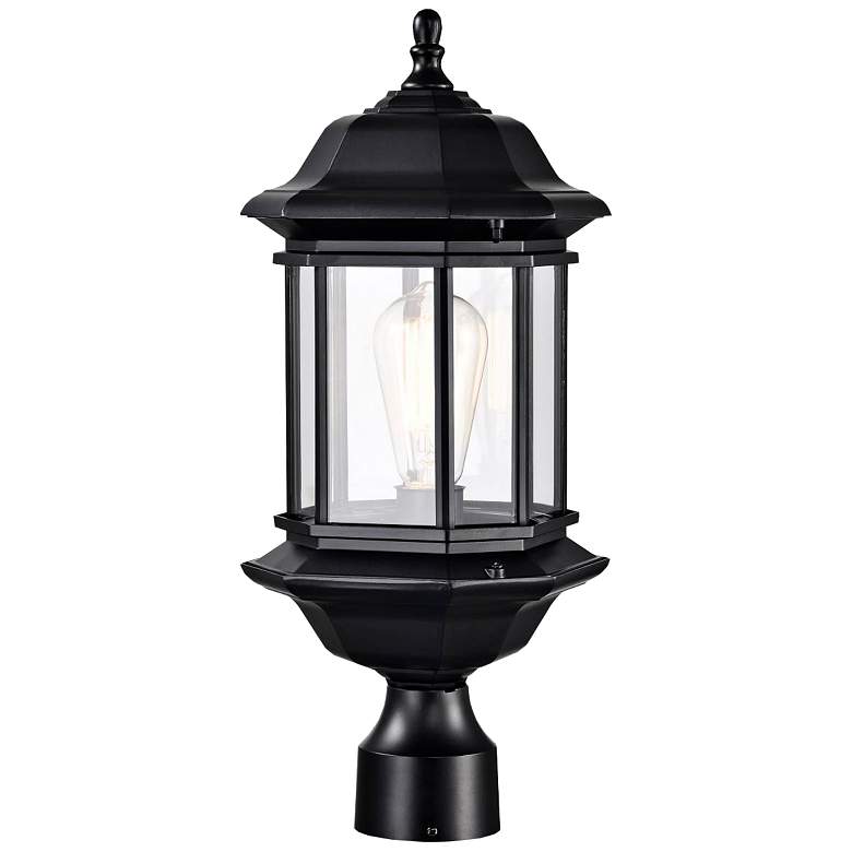 Image 1 Hopkins Outdoor Large Post Lantern; 1 Light; Matte Black Finish