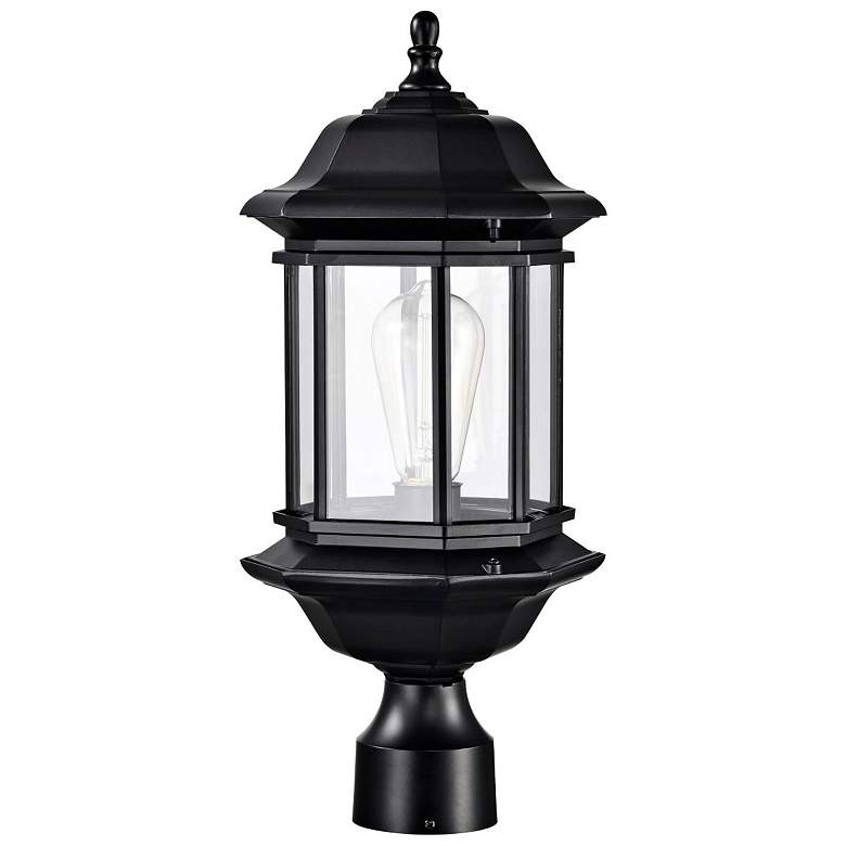 Image 4 Hopkins Outdoor Large Post Lantern; 1 Light; Matte Black Finish more views