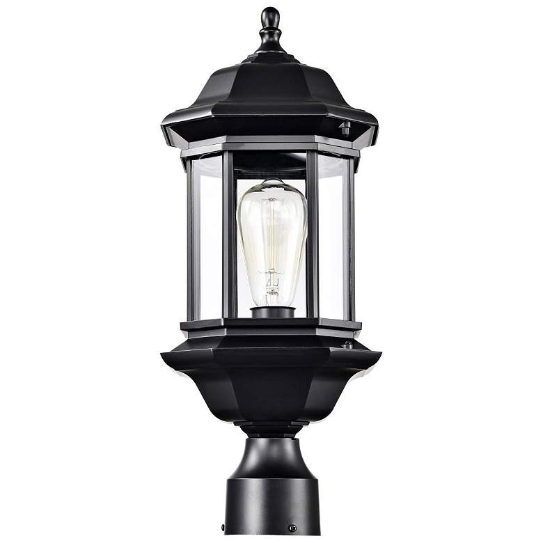 Image 5 Hopkins Outdoor Large Post Lantern; 1 Light; Matte Black Finish more views