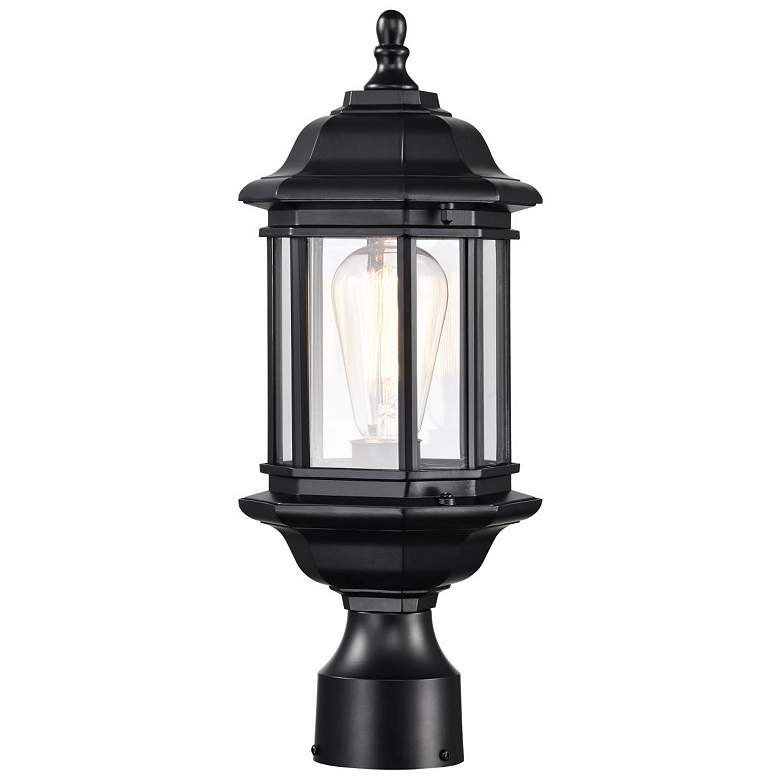 Image 1 Hopkins Outdoor Small Post Lantern; 1 Light; Matte Black Finish
