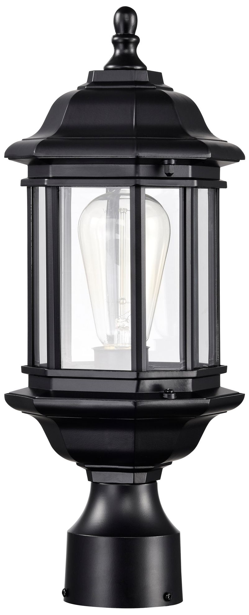 Image 3 Hopkins Outdoor Small Post Lantern; 1 Light; Matte Black Finish more views