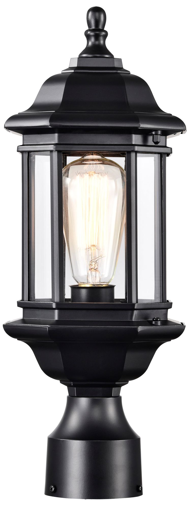Image 4 Hopkins Outdoor Small Post Lantern; 1 Light; Matte Black Finish more views