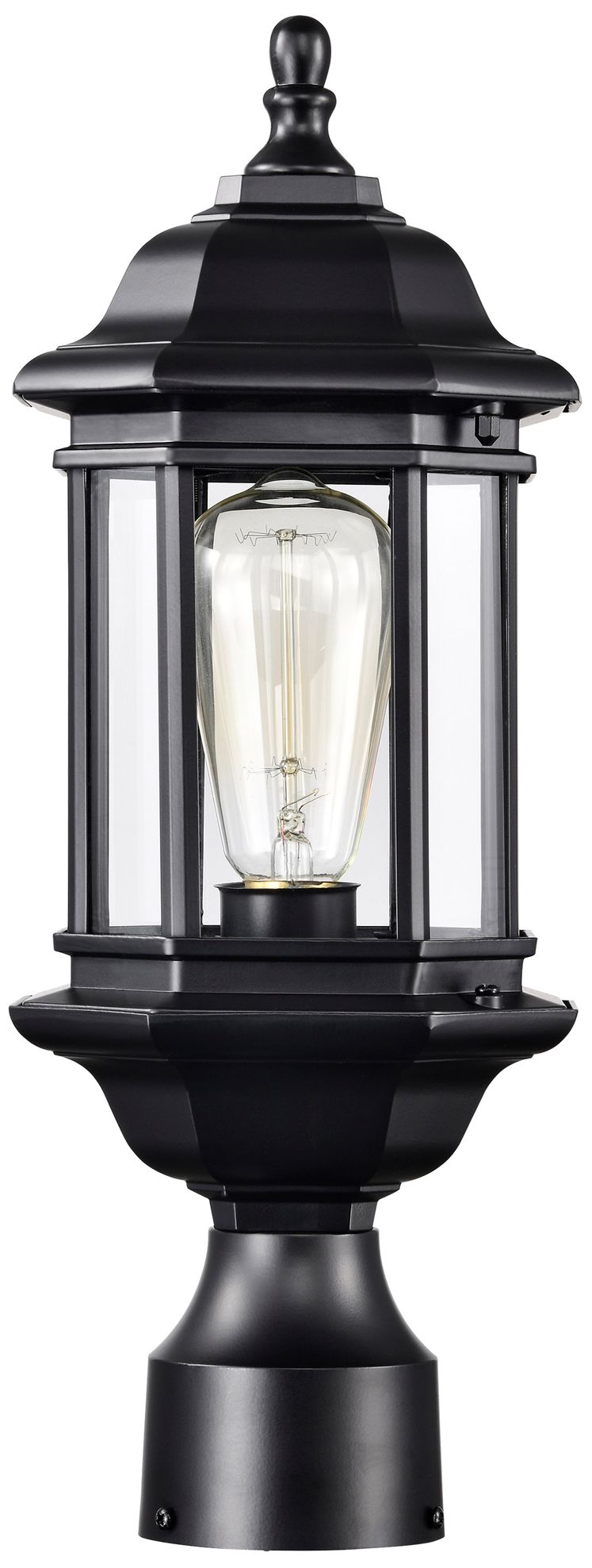Hopkins Outdoor Small Post Lantern; 1 Light; Matte Black Finish