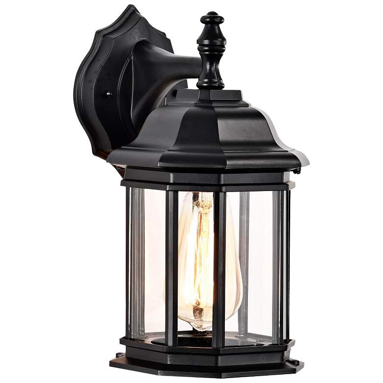 Image 2 Hopkins Outdoor Small Wall Lantern; 1 Light; Matte Black Finish