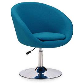 Image1 of Hopper Swivel Adjustable Height Chair in Blue and Polished Chrome