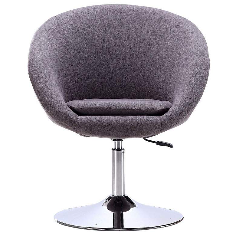 Image 1 Hopper Swivel Adjustable Height Chair in Grey and Polished Chrome