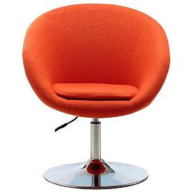 Image1 of Hopper Swivel Adjustable Height Chair in Orange and Polished Chrome