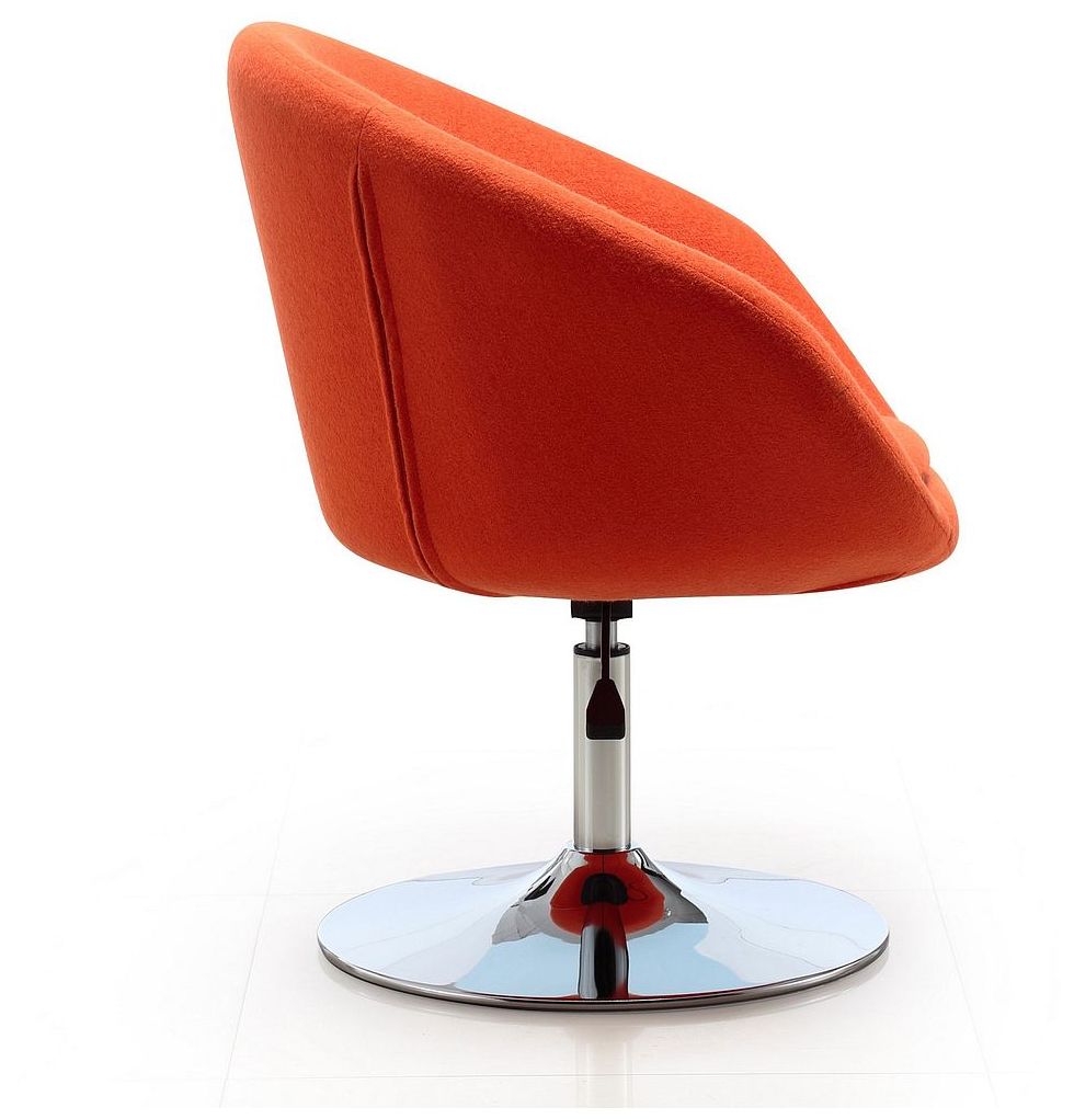 Image 4 Hopper Swivel Adjustable Height Chair in Orange and Polished Chrome more views