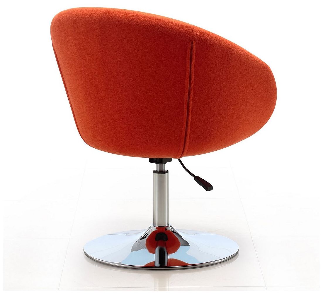 Image 5 Hopper Swivel Adjustable Height Chair in Orange and Polished Chrome more views