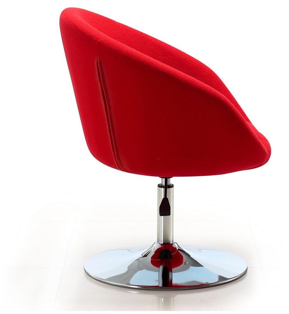 Image 6 Hopper Swivel Adjustable Height Chair in Red and Polished Chrome (Set of 2) more views